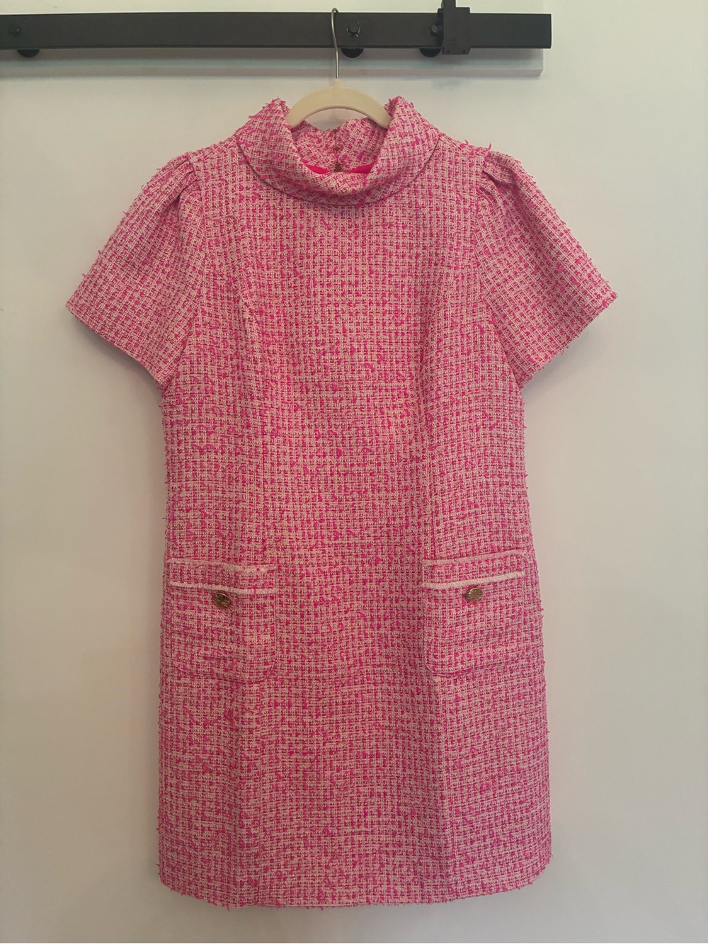 Lilly Pulitzer Pink Tweed Short-Sleeve Shift Dress